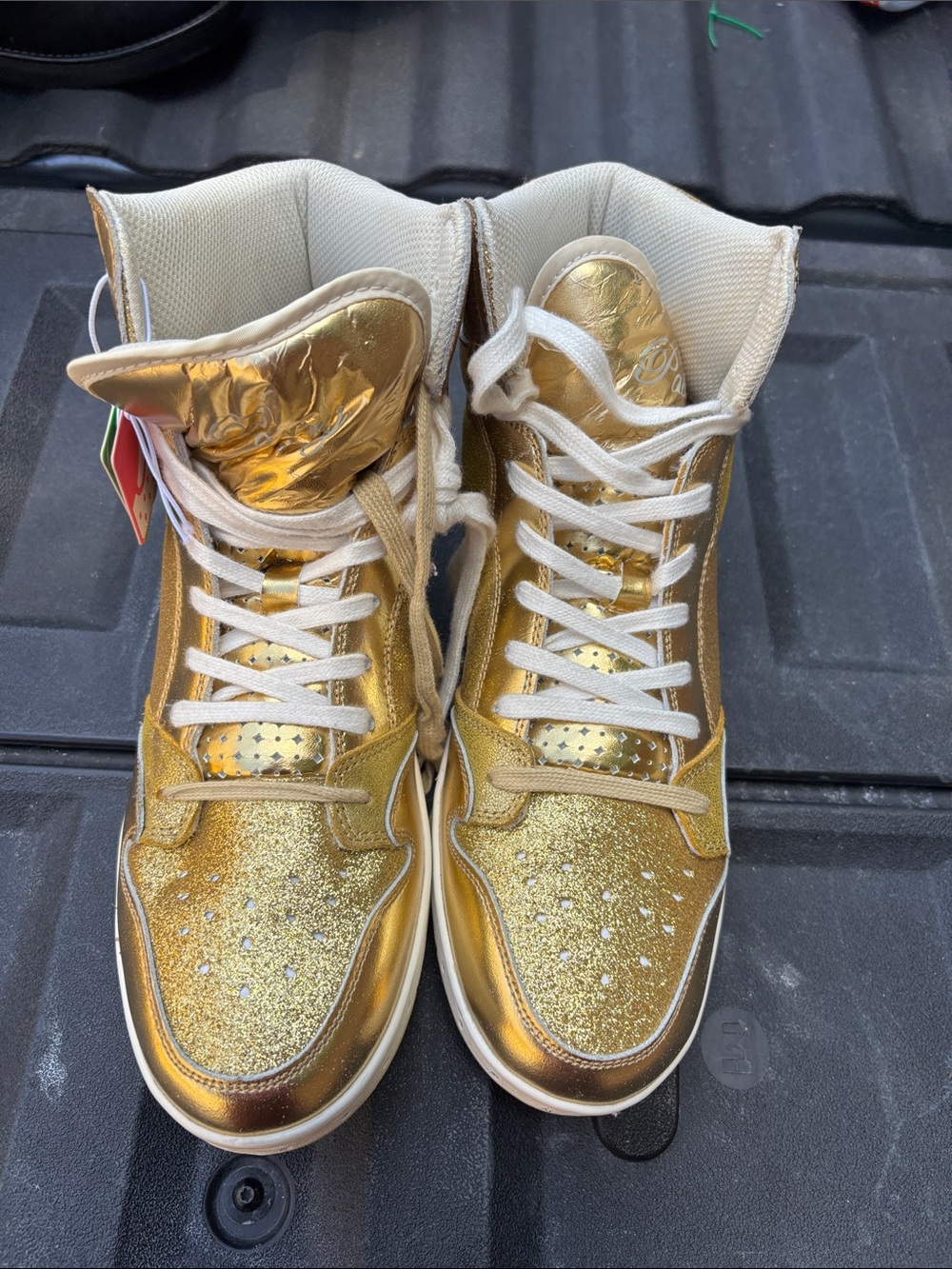 Pastry Metallic Gold High-Top Sneakers
